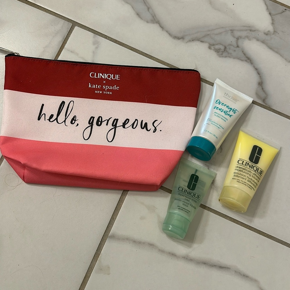 Clinique x Kate Spade Travel Bag and samples